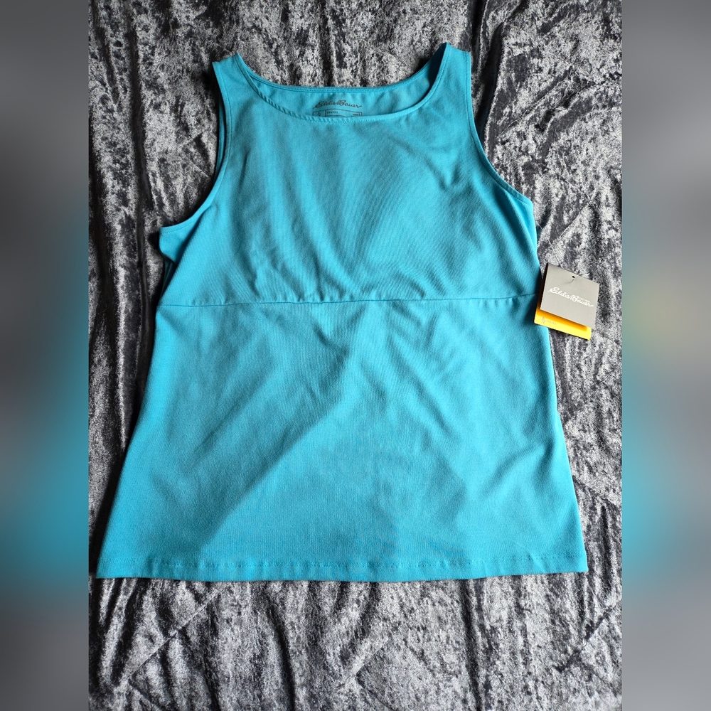 New!!! Eddie Bauer Blue Travex Sleeveless Tank Top Size Large